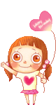 Gif animé coeur fille